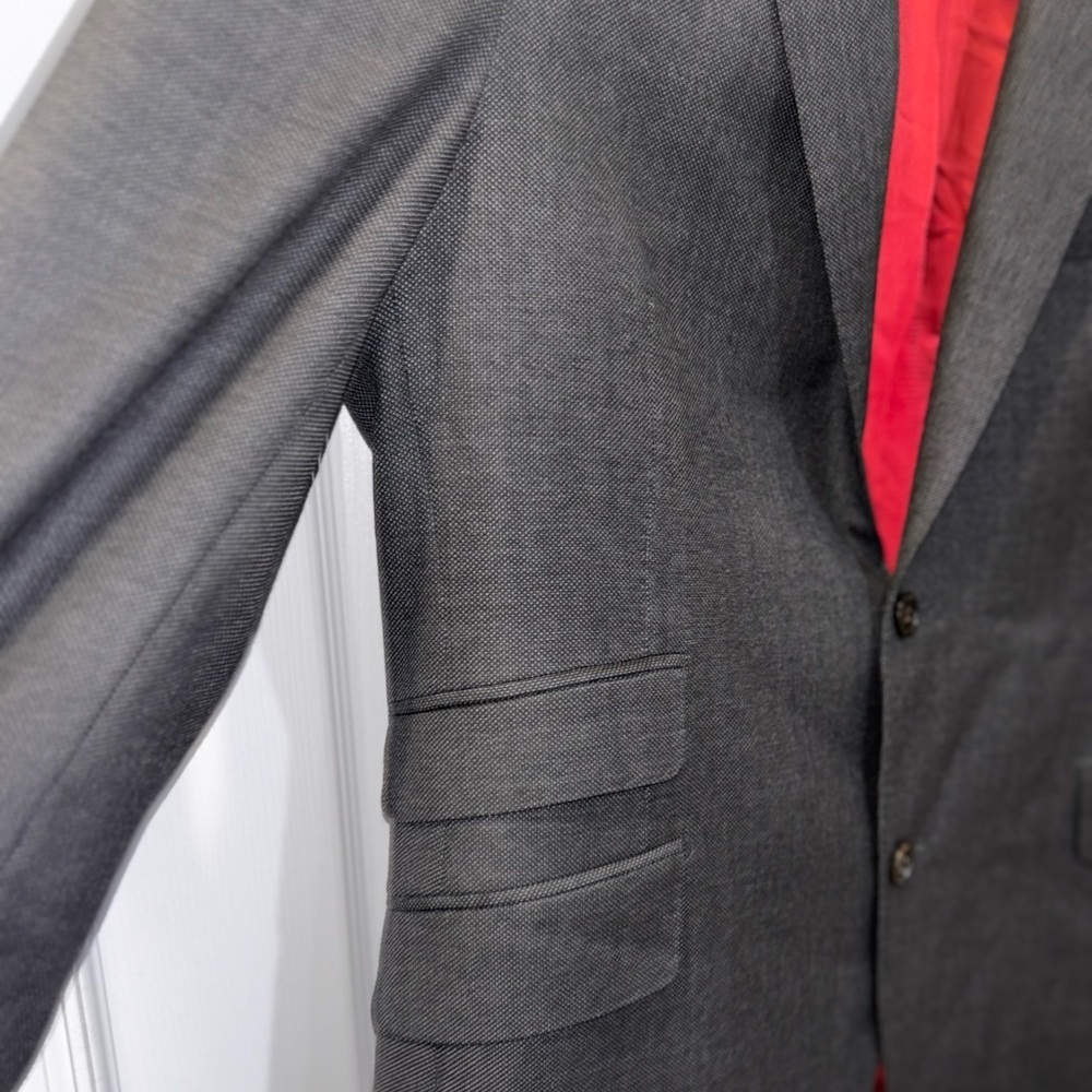 SUITSUPPLY Canonico Vitale Barberis mens Gray Pure Wool 130s Blazer size 38L​​ - Picture 3 of 11